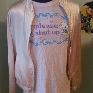 Forever 21 Silky Pink Bomber Jacket